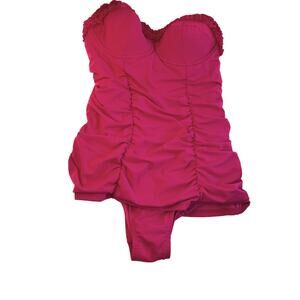 Jantzen Swimsuit One Piece Bathing Suit Shirred Pin Up Size 8 READ